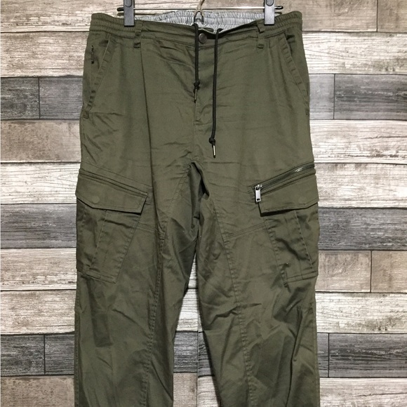 Dkny Cargo Joggers Men’s M Green Tapered Drawstring Chino (Inseam 28) - Picture 5 of 9